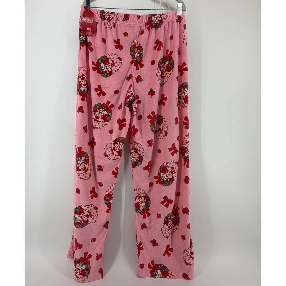 Strawberry Shortcake Pajama Pants Pink Fleece Kids Size XL‎